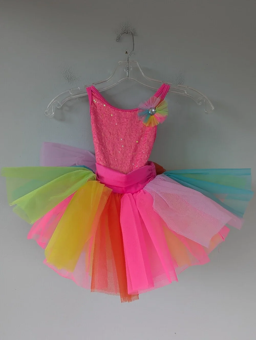 Revolution Dancewear Girls XSC Rainbow Tulle & Sequin Dance Ballet Costume